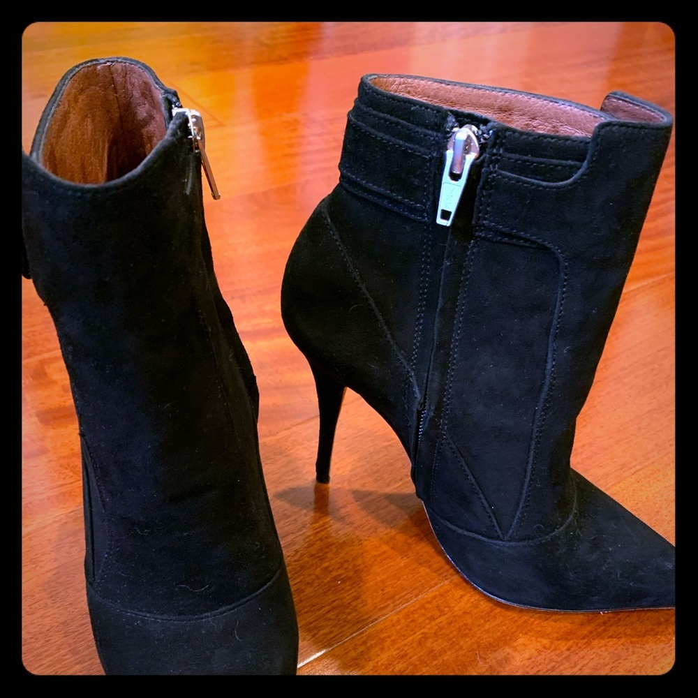 Suede stiletto heel booties